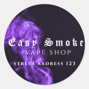 Adesivo Redondo Clássico da Loja de Vape Fumaça Co