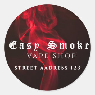 Adesivo Redondo Clássico da Loja de Vape Fumaça Co