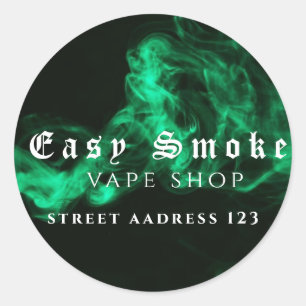 Adesivo Redondo Clássico da Loja de Vape Fumaça Co