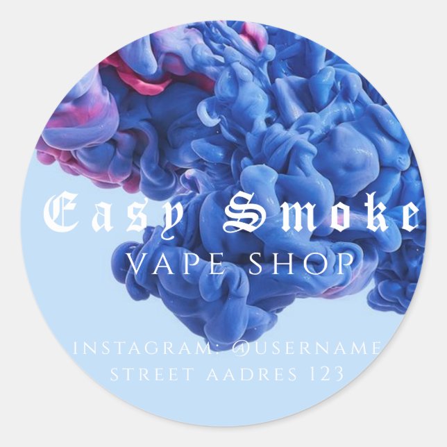 Adesivo Redondo Clássico da Loja de Vape Fumaça Co (Frente)