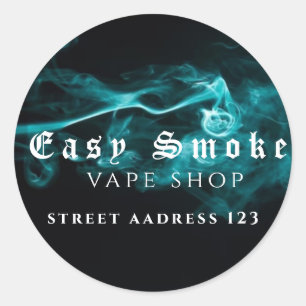 Adesivo Redondo Clássico da Loja de Vape Fumaça Co
