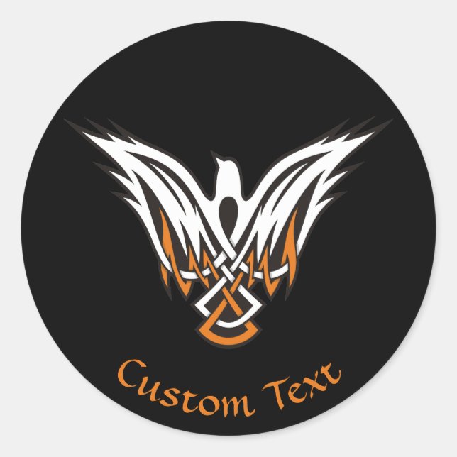 Adesivo redondo clássico de aves celtas (Frente)