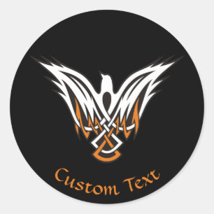 Adesivo redondo clássico de aves celtas