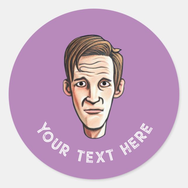 Adesivo redondo clássico de caracteres genéricos (Frente)