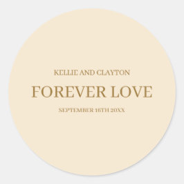 Adesivo Redondo Clássico de Casamento Simples Cham