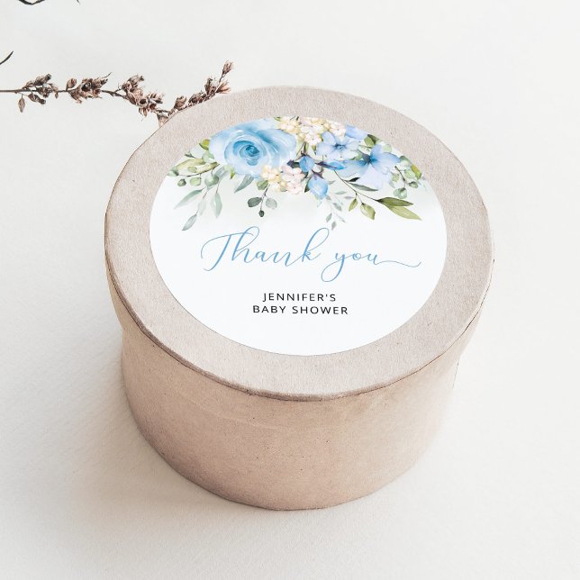 Adesivo redondo clássico de chuveiro de bebê menin (Criador carregado)