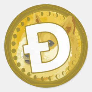 Adesivo redondo clássico de criptomoeda de Dogeco