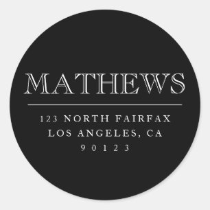 Adesivo redondo clássico de endereço de retorno pe