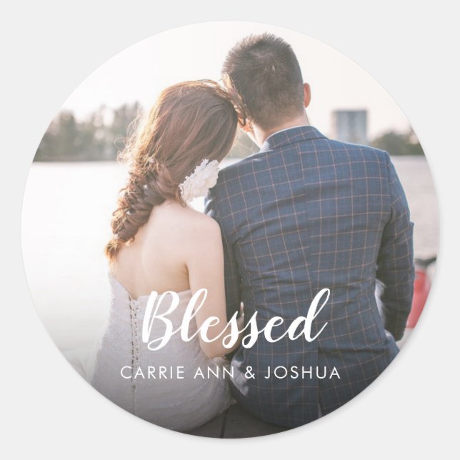 Adesivo redondo clássico de fotografia personaliza (Frente)