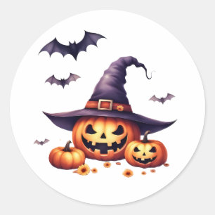 Adesivo Redondo Clássico de Halloween Assustador