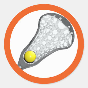 Adesivo Redondo Clássico de Lacrosse Feminino