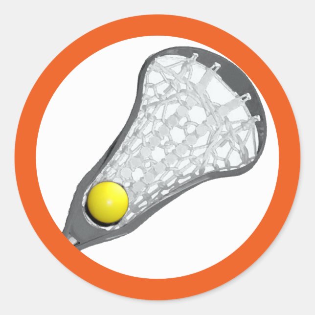 Adesivo Redondo Clássico de Lacrosse Feminino (Frente)