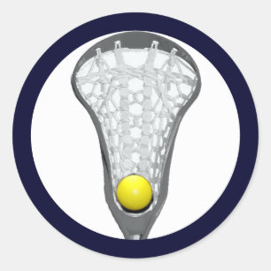 Adesivo Redondo Clássico de Lacrosse Feminino