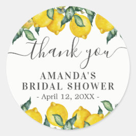 Adesivo Redondo Clássico de Limões Obrigado