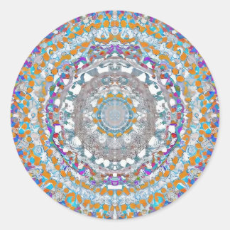 Adesivo redondo clássico de Mandala roxo