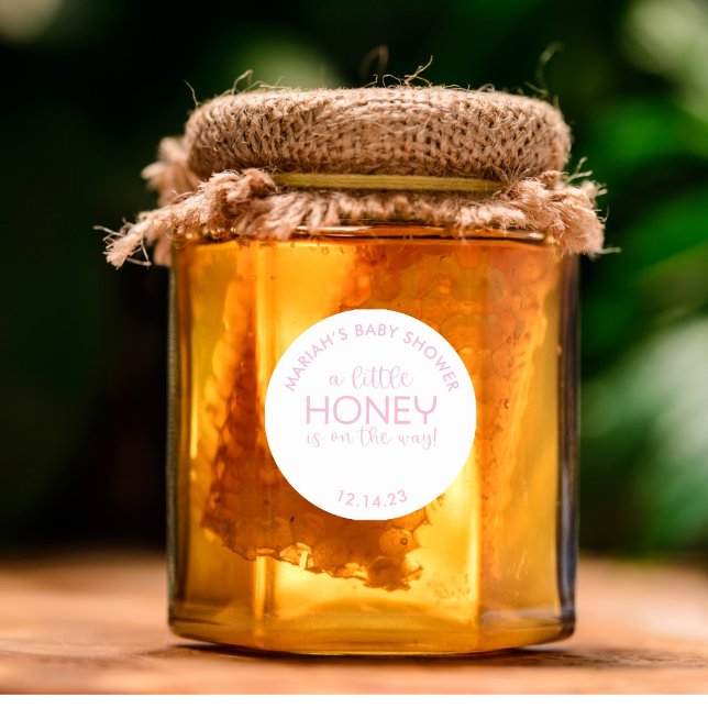 Adesivo redondo clássico de mel de Chá de fraldas  (Criador carregado)