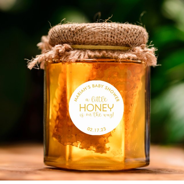 Adesivo redondo clássico de mel de Chá de fraldas  (Criador carregado)