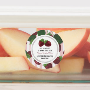 Adesivo redondo clássico de morango personalizado