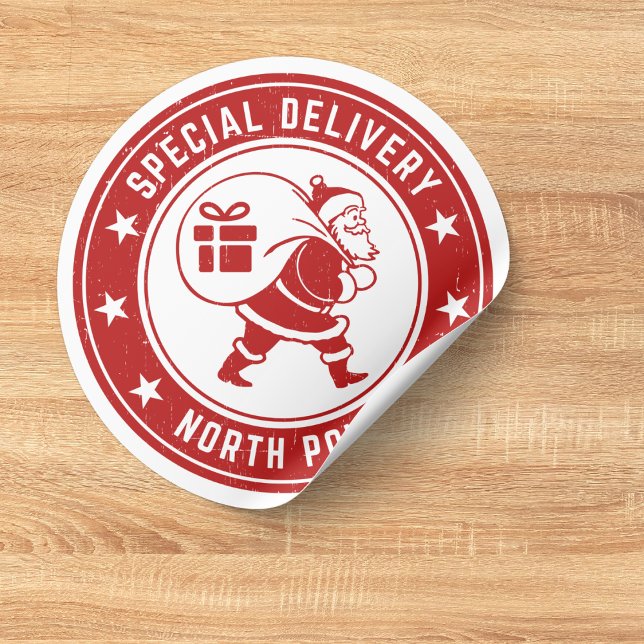 Adesivo Redondo Clássico de Natal Moderno Colorido (Criador carregado)