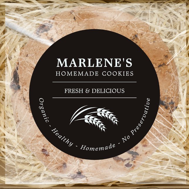 Adesivo Redondo Clássico de Padaria Personalizada  (Criador carregado)