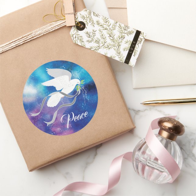 Adesivo redondo clássico de porta branca (Presentear)