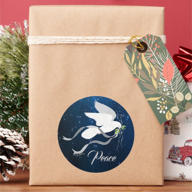 Adesivo redondo clássico de porta branca (Feriado)