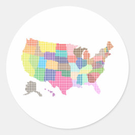 Adesivo Redondo Clássico de presentes turísticos especiais dos EUA