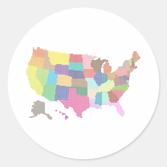 Adesivo Redondo Clássico de presentes turísticos especiais dos EUA (Frente)