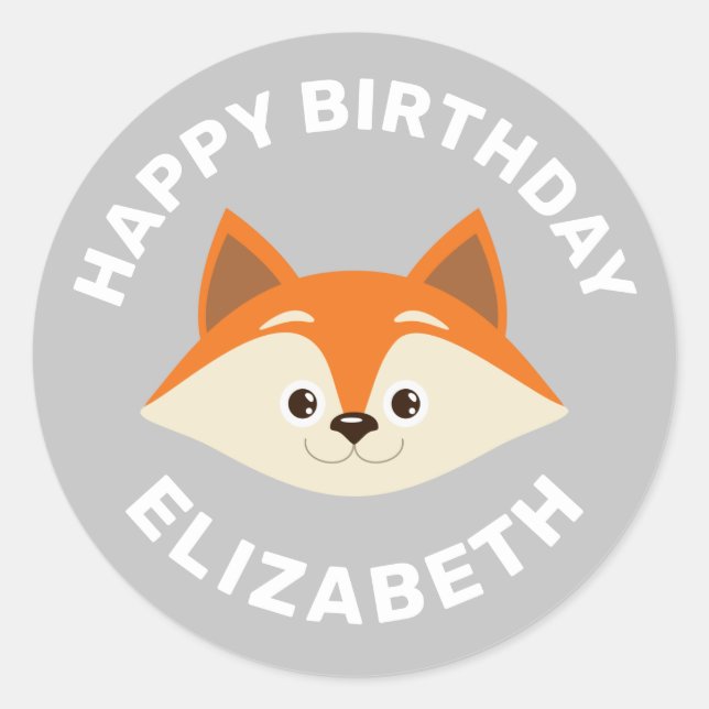 Adesivo redondo clássico de raposas (Frente)