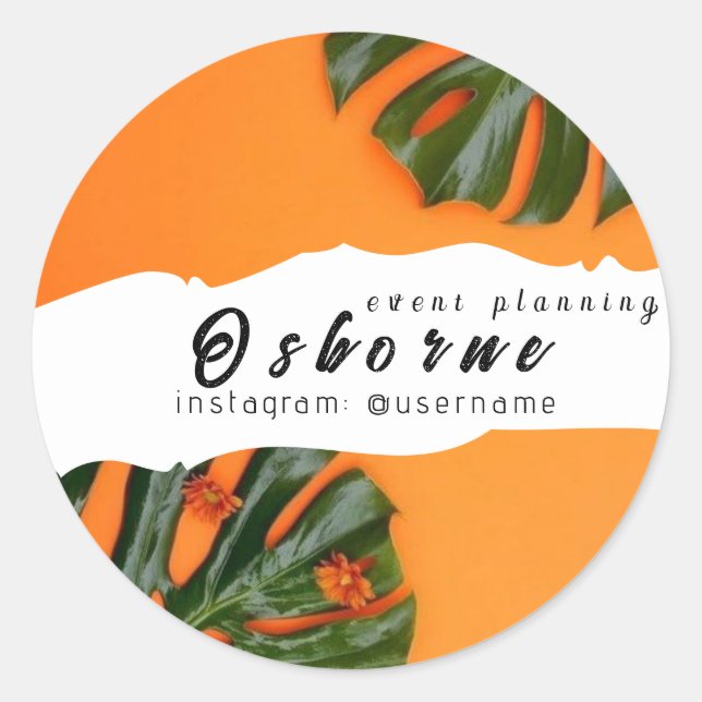 Adesivo Redondo Clássico de Redonda do Planejamento de Eventos (Frente)