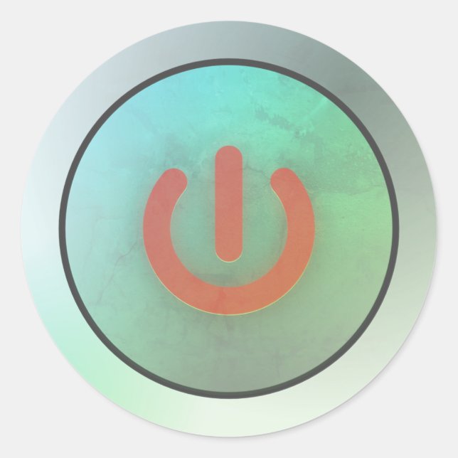 Adesivo redondo clássico do botão liga/desliga (Frente)