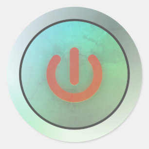 Adesivo redondo clássico do botão liga/desliga