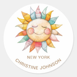 Adesivo redondo clássico do logotipo Sun