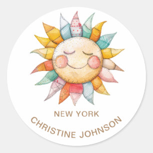 Adesivo redondo clássico do logotipo Sun