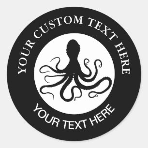 Adesivo redondo clássico do Octopus Logotipo pers