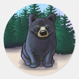 Adesivo Redondo Clássico do Urso Negro