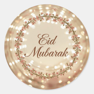 Adesivo Redondo Clássico Eid Mubarak Muçulmano