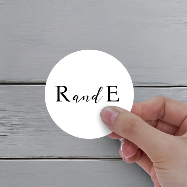 Adesivo Redondo Clássico Elegante de Casamento de Script (Criador carregado)