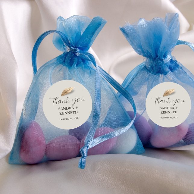 Adesivo Redondo Clássico & Elegante Obrigado (Criador carregado)