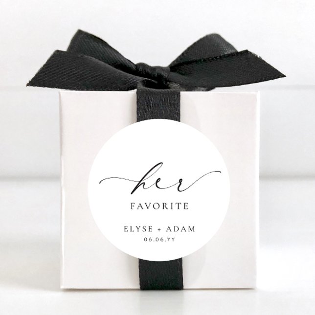 Adesivo Redondo Clássico Ellesmere Favorito Favori (Ellesmere Wedding Circle Stickers Her Favourite )