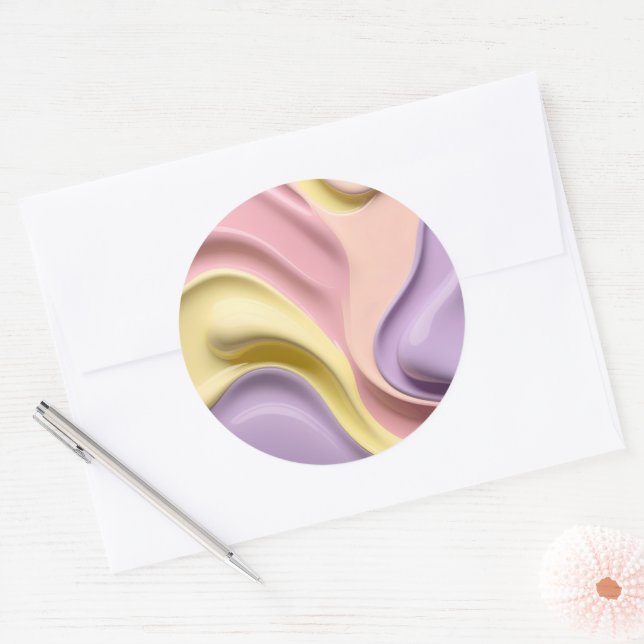 Adesivo redondo clássico em gráfico elegante (Envelope)