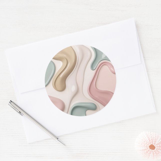 Adesivo redondo clássico em gráfico elegante (Envelope)