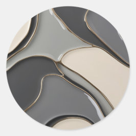 Adesivo redondo clássico em na moda gráfico