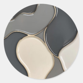 Adesivo redondo clássico em na moda gráfico