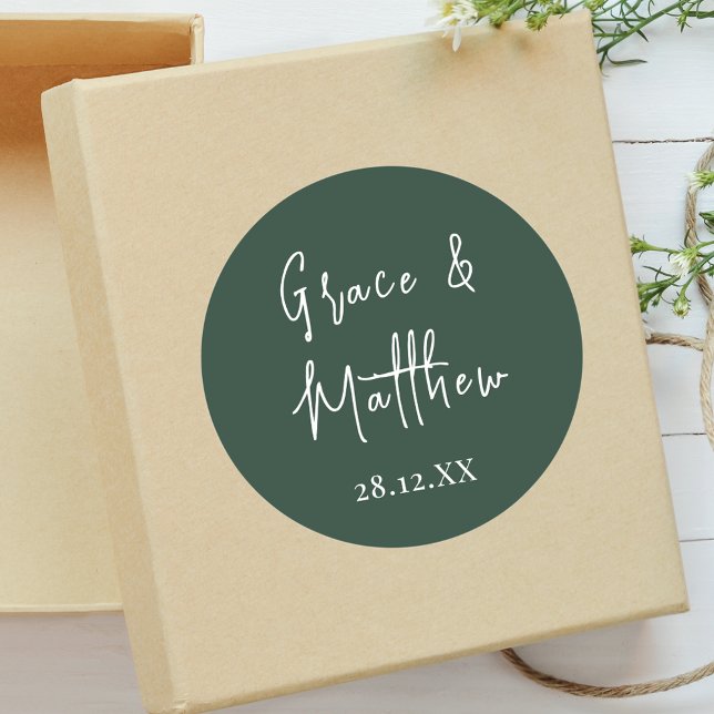 Adesivo Redondo Clássico Emerald Green - Favor Personalizado do Ca (Criador carregado)