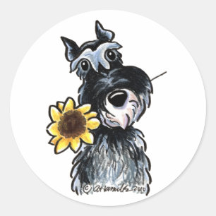 Adesivo Redondo Clássico ensolarado do Schnauzer