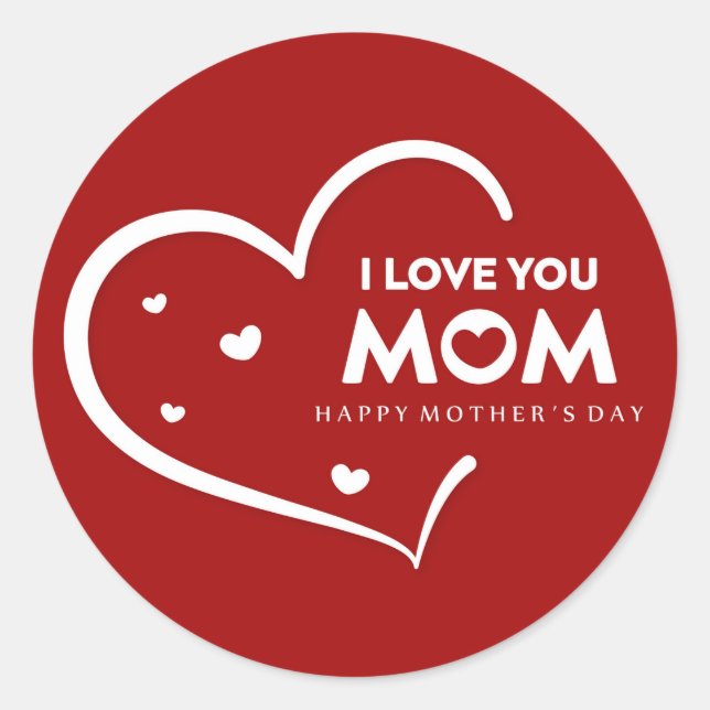 Adesivo Redondo Clássico Feliz Dia das Mães (Frente)