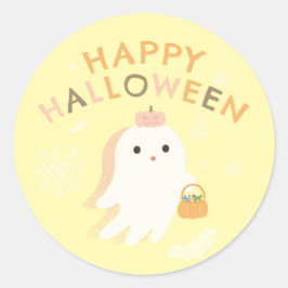 Adesivo Redondo Clássico Feliz Halloween