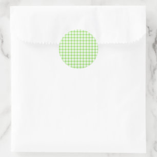 Adesivo Redondo Clássico Gingham Primavera Verde