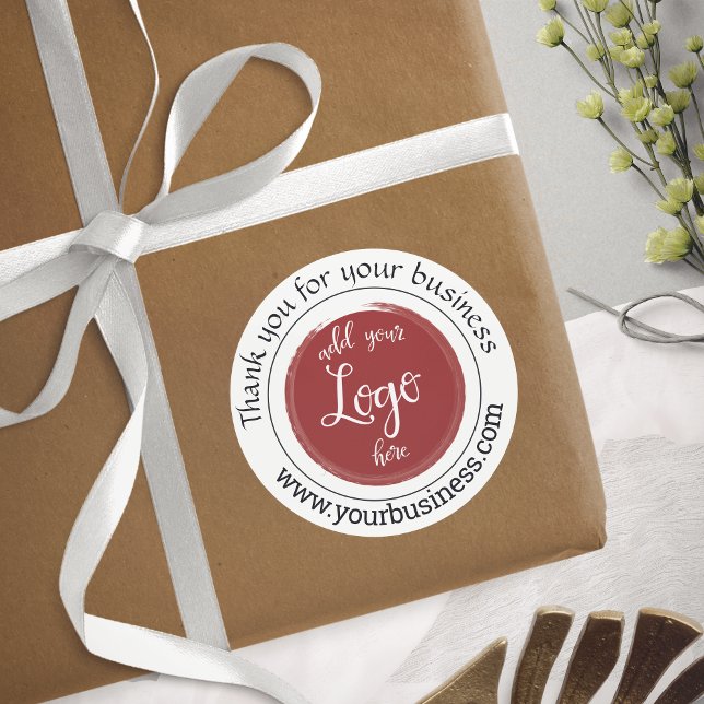 Adesivo Redondo Clássico Logotipo Elegante Obrigad (Criador carregado)